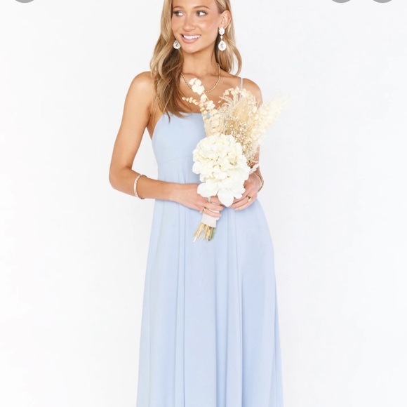 Show me your mumu steel blue Madrid gown maternity friendly XXS - Picture 2 of 3